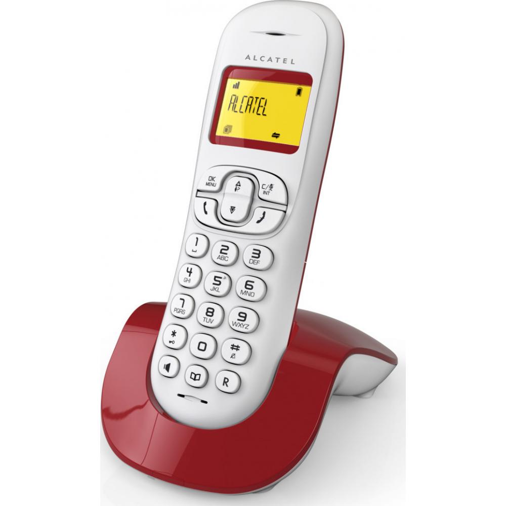 Alcatel C250 Ασύρματο Τηλέφωνο με Aνοιχτή Aκρόαση Κόκκινο