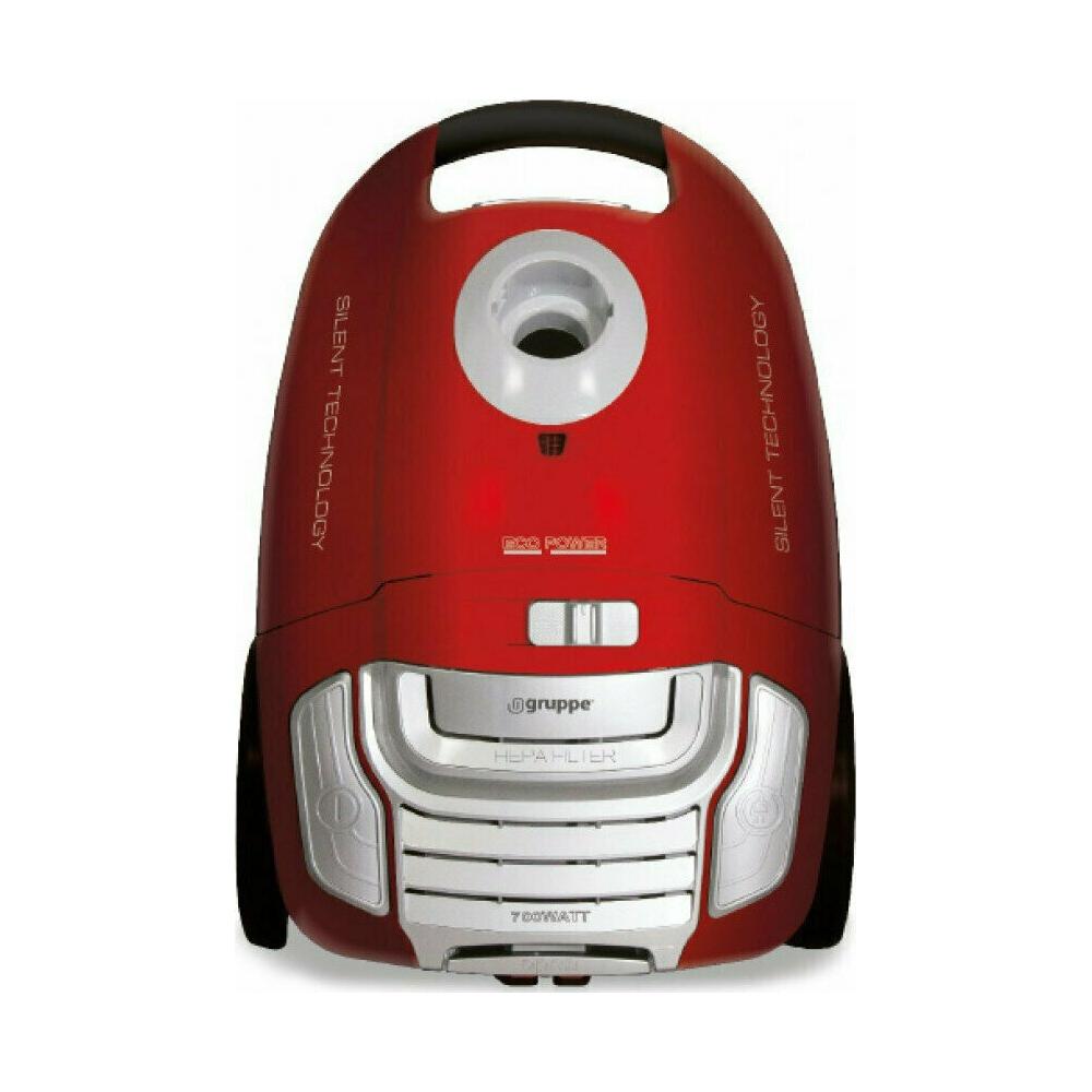 Gruppe VCB43C16A Silent Ηλεκτρική Σκούπα 700W με Σακούλα 3lt Κόκκινη