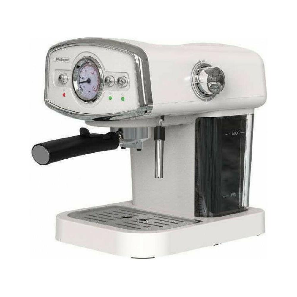 Primo PREM-40312 Eco Μηχανή Espresso 1050W Πίεσης 19bar Λευκή