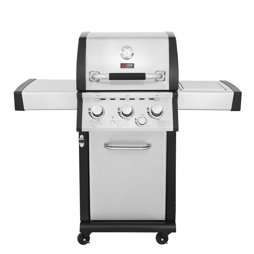 Thermogatz Gs Grill Superior Ψησταριά Υγραερίου Μαντεμένιας Σχάρας 52x46εκ. με 4 Εστίες 14kW και Πλαϊνό Μάτι
