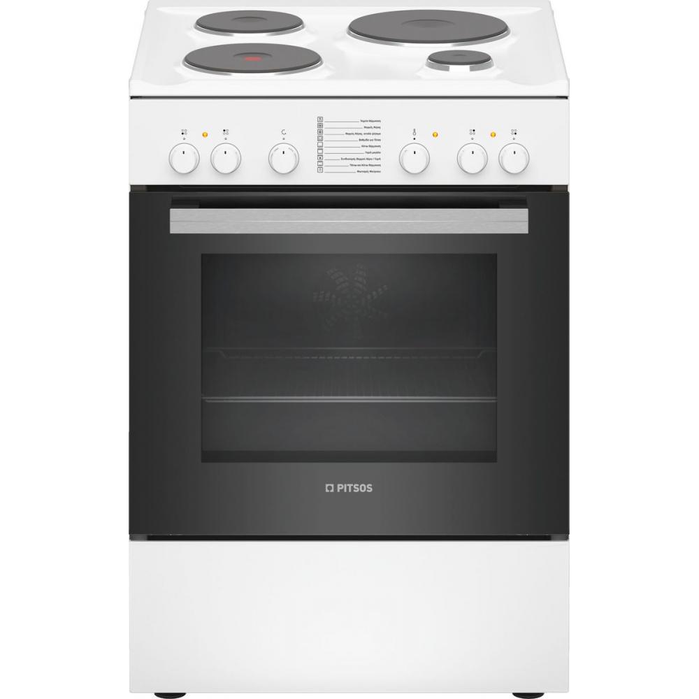 Pitsos PHA009020 Κουζίνα 66lt με Εμαγιέ Εστίες Π60εκ. Λευκή