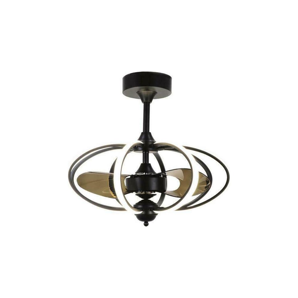 Eurolamp 300-25018 Ανεμιστήρας Οροφής 66cm με Φως και Τηλεχειριστήριο Μαύρος