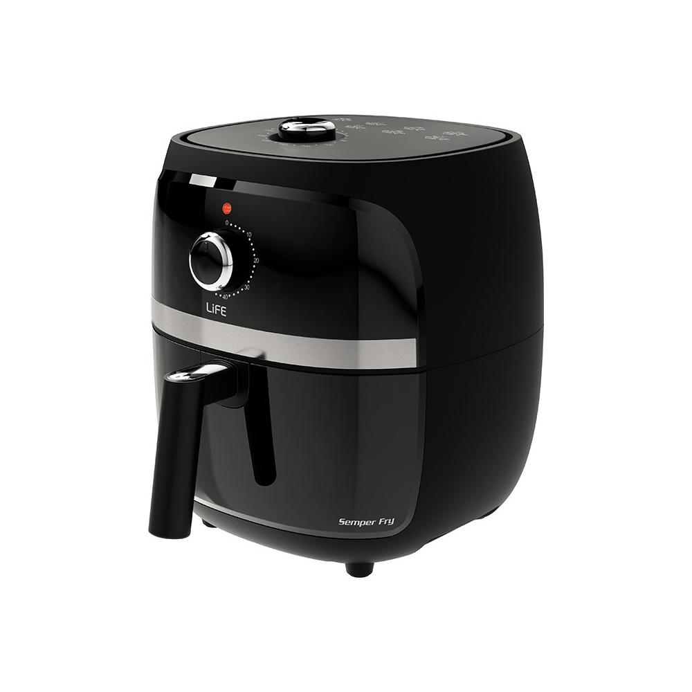 Life Semper Fry Φριτέζα Αέρος με Αποσπώμενο Κάδο 3.2lt Μαύρη