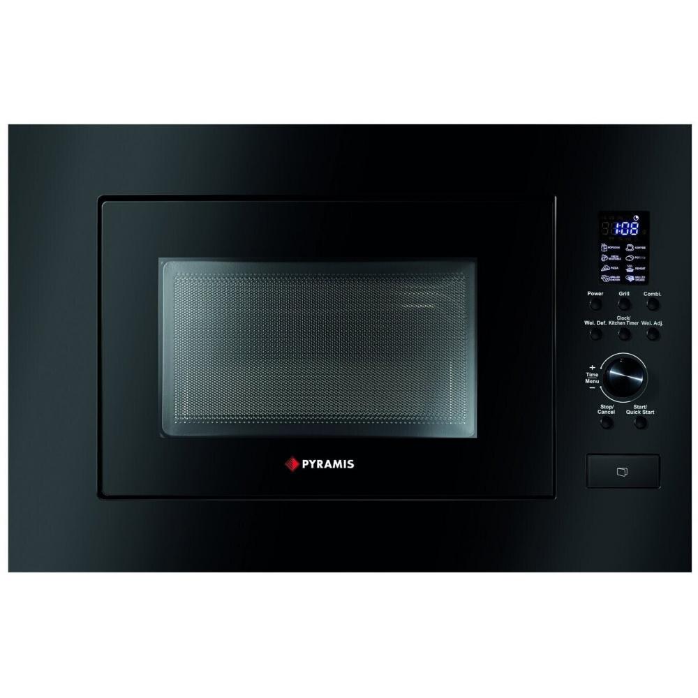 Pyramis 30 Εντοιχιζόμενος Φούρνος Μικροκυμάτων με Grill 23lt Μαύρος