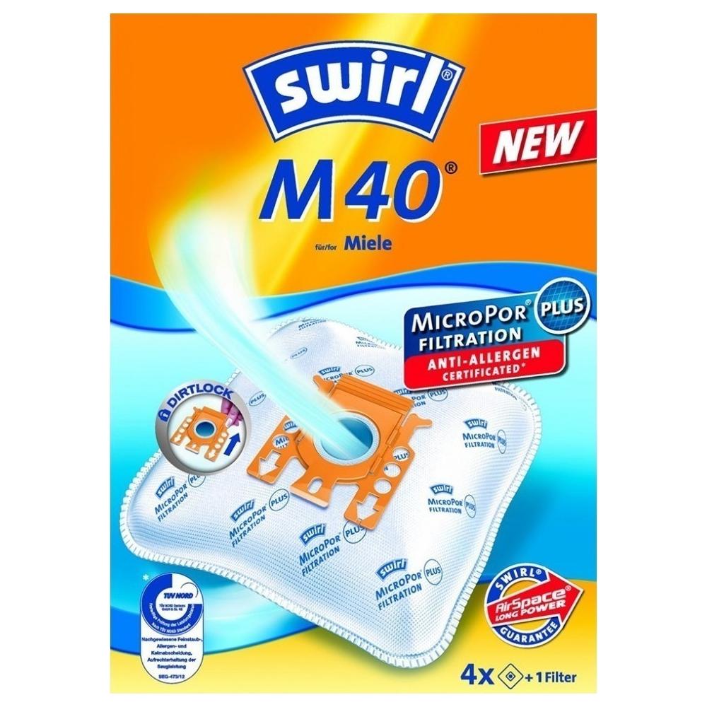 Swirl M40 Σακούλες Σκούπας 4τμχ Συμβατή με Σκούπα Miele