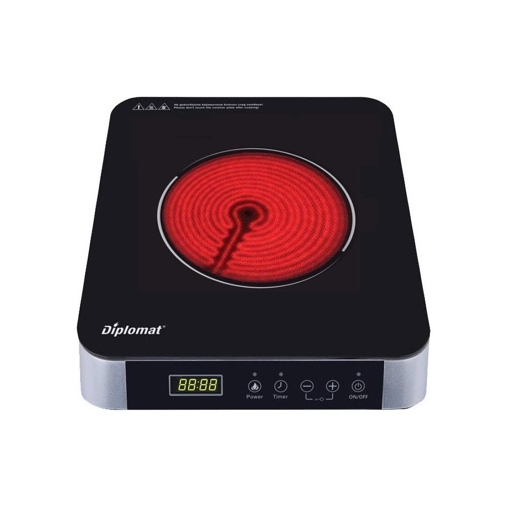 Diplomat DGC A1811 Επιτραπέζια Εστία Κεραμική Μονή Inox