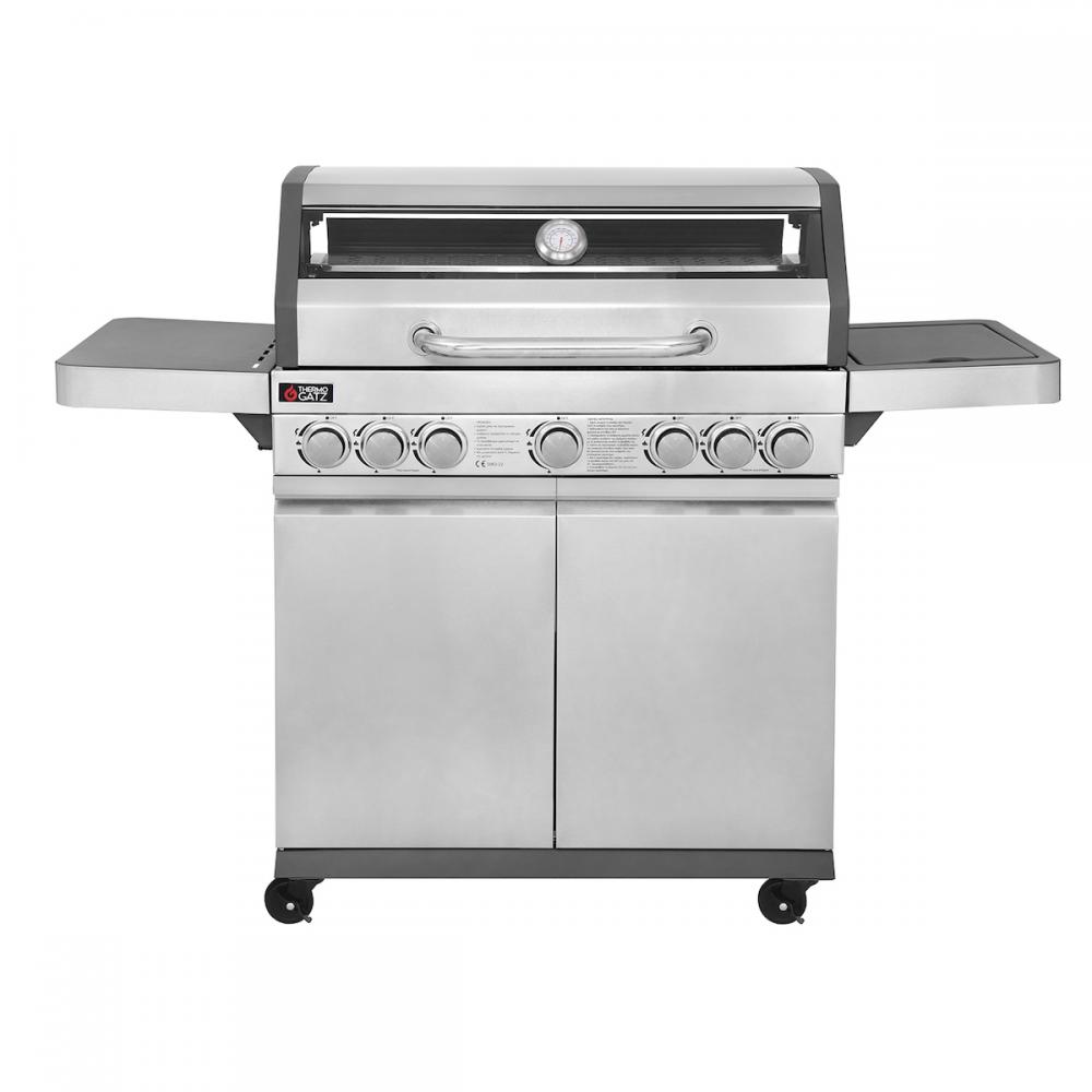 Thermogatz Gs Grill View Ψησταριά Υγραερίου Μαντεμένιας Σχάρας 82x42εκ. με 6 Εστίες 18.5kW και Πλαϊνό Μάτι