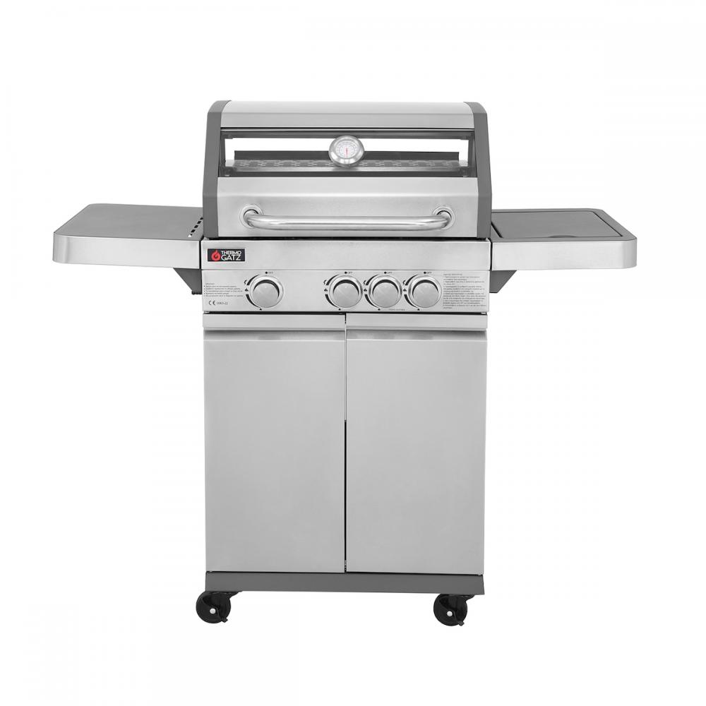 Thermogatz Gs Grill View Ψησταριά Υγραερίου Μαντεμένιας Σχάρας 60x42εκ. με 4 Εστίες 11.5kW και Πλαϊνό Μάτι