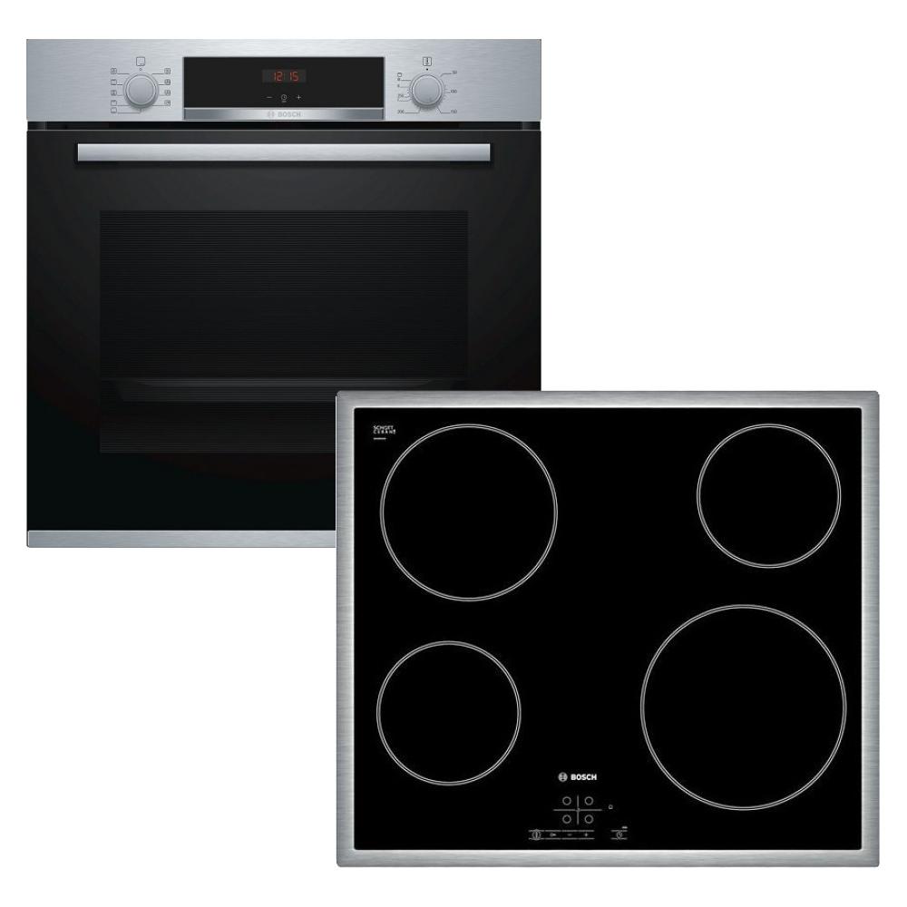 Bosch HBA534ES0 + PKE645B17E Oven 71lt with Ceramic Hobs 59.4cm.