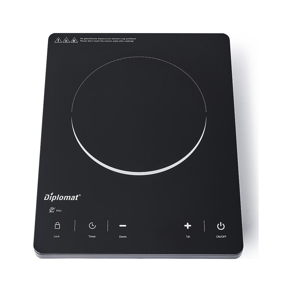 Diplomat DPL CS-H2017T Επιτραπέζια Εστία Κεραμική Μονή Μαύρη