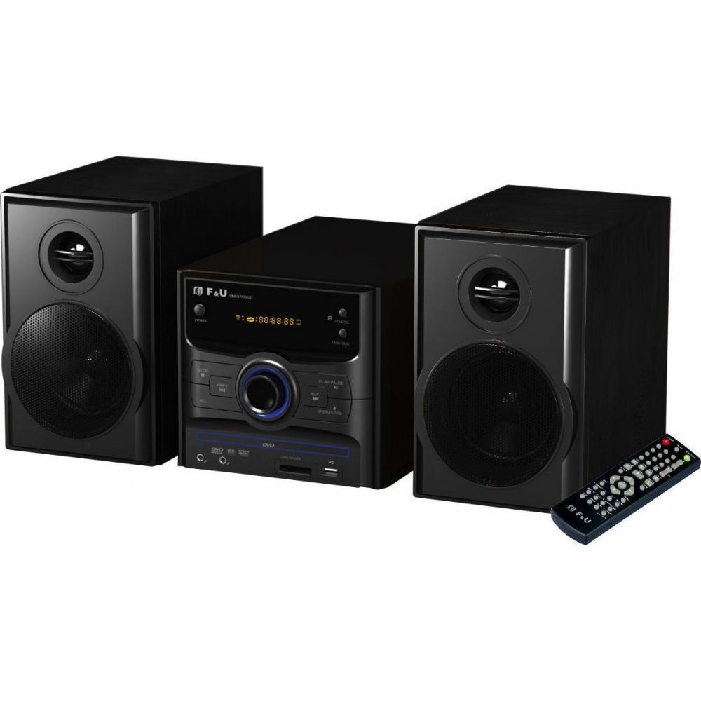 F&U Sound system 2.0 DMV9777KUC 20W με DVD / Digital Media Player Black