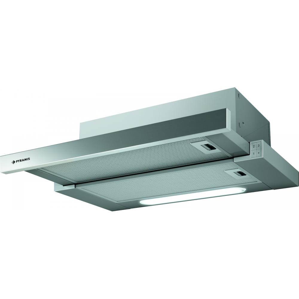 Pyramis Essential Slim Turbo Συρόμενος Απορροφητήρας 60cm Inox