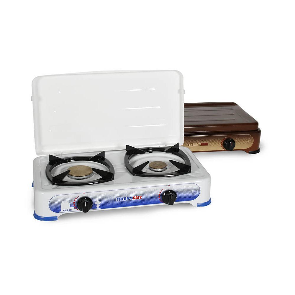 Thermogatz Οι.200 Επιτραπέζια Εστία Υγραερίου Διπλή Λευκή