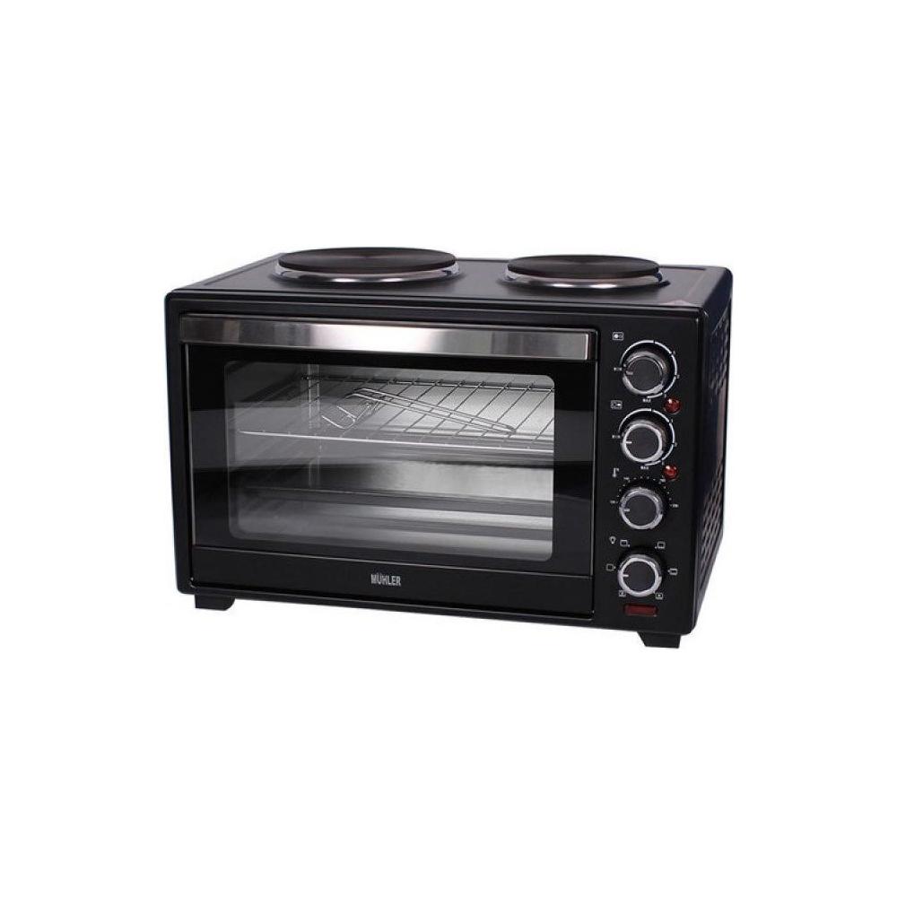 Muhler MN-3809  Electric Oven 38lt with 2 Hobs Black