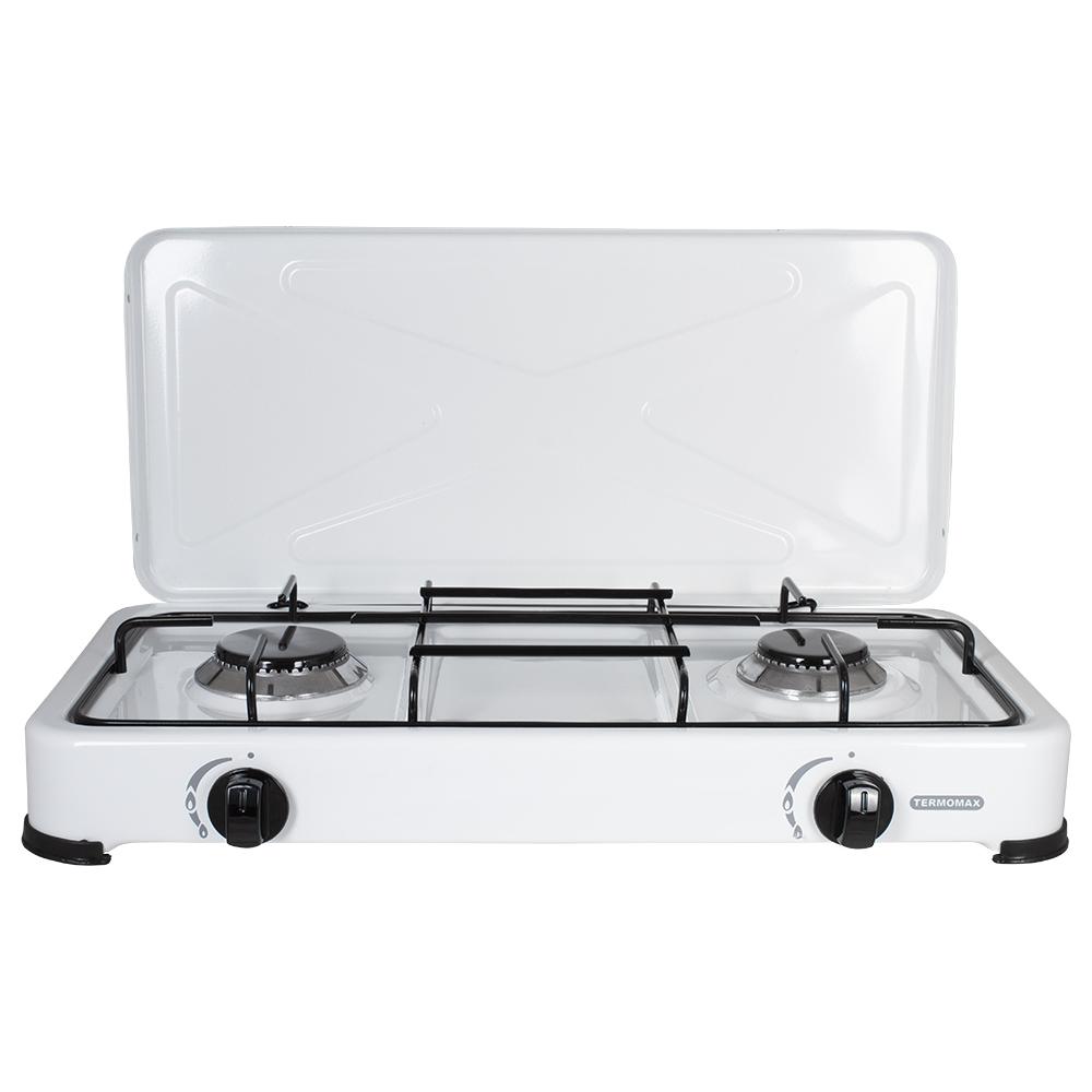 Termomax TX2 Επιτραπέζια Εστία Υγραερίου Διπλή Λευκή
