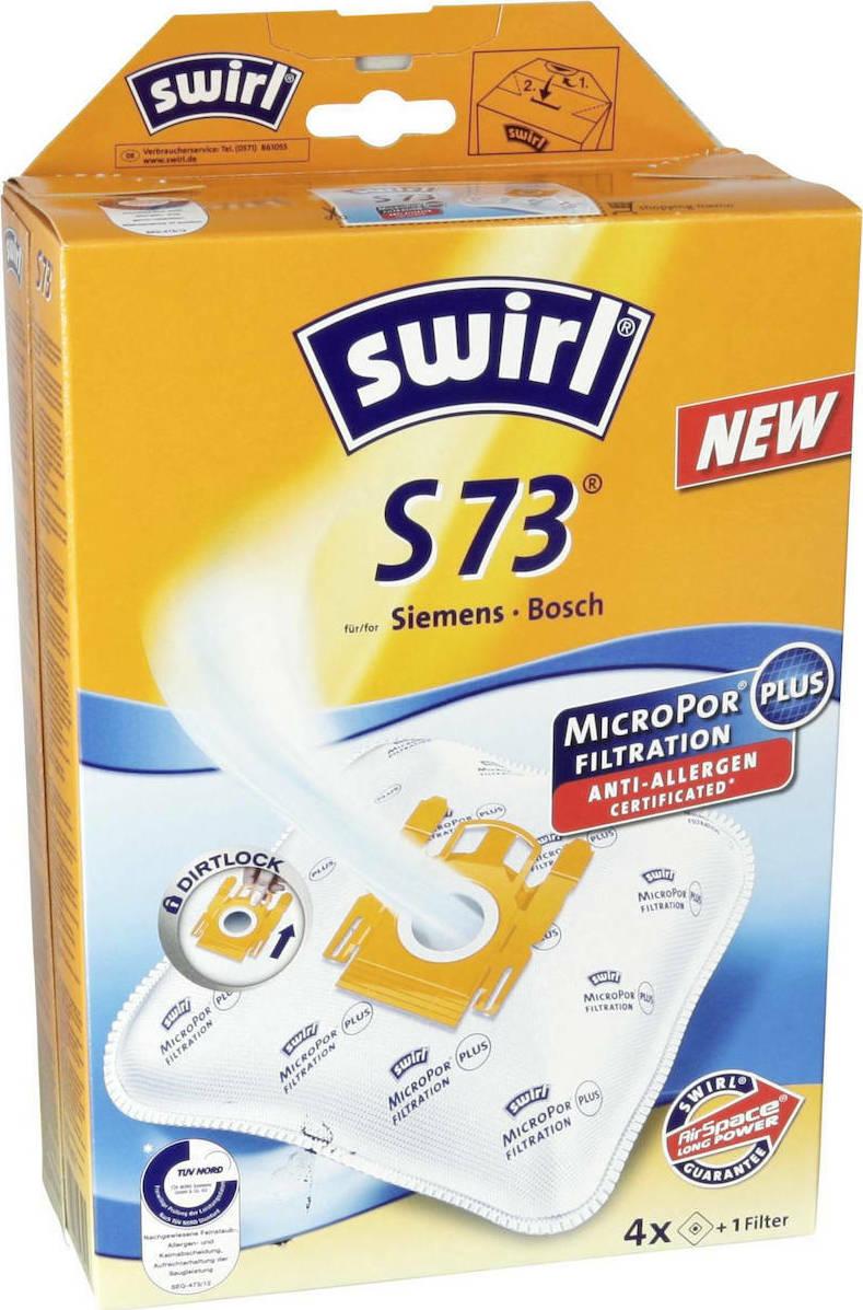 Swirl S73 Sacchetti Per Aspirapolvere - 10 Pezzi Con Filtro EcoPor, Per Bosch E Siemens, Antiallergici E 55% Riciclati