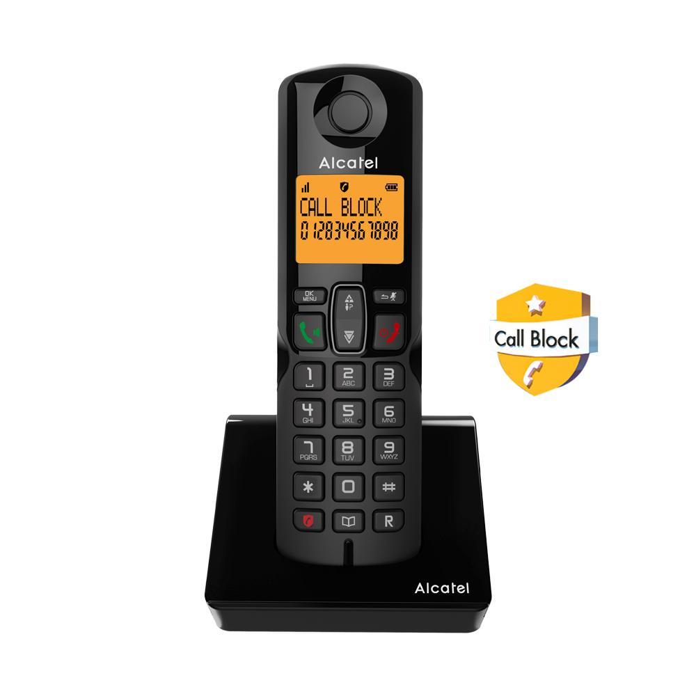 Alcatel S280 EWE Ασύρματο Τηλέφωνο με Aνοιχτή Aκρόαση Μαύρο