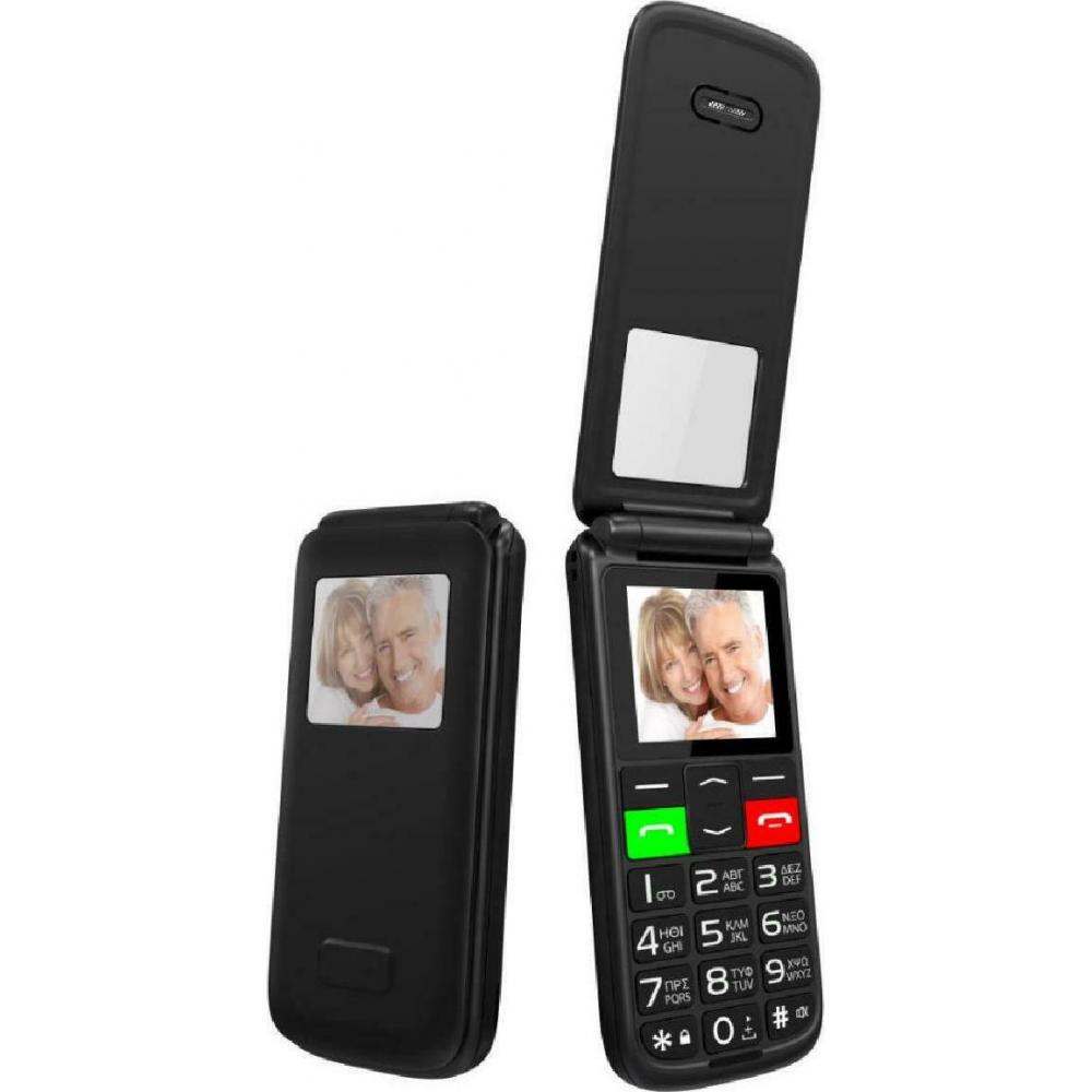 Powertech Sentry Flip Dual SIM Κινητό με Κουμπιά για Ηλικιωμένους Μαύρο