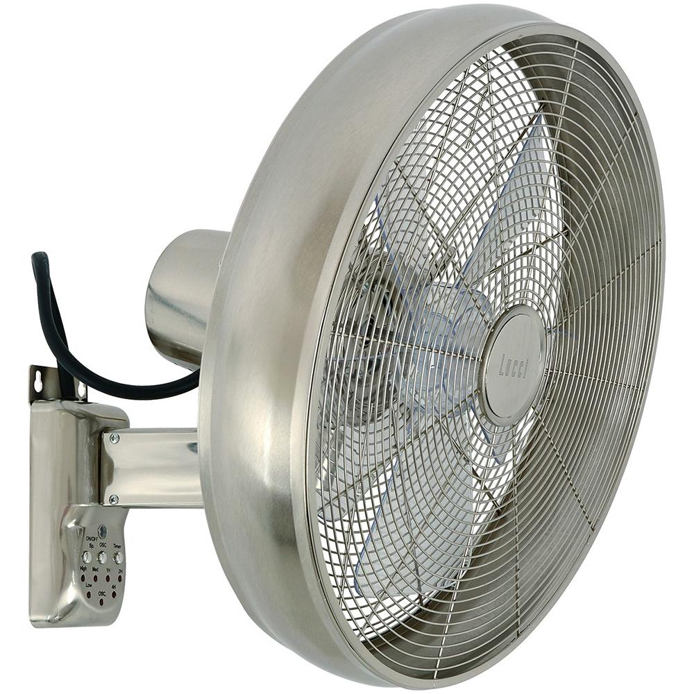 Lucci Air Breeze Wall Fan Ανεμιστήρας Τοίχου 50W Διαμέτρου 41cm με Τηλεχειριστήριο Brushed Chrome