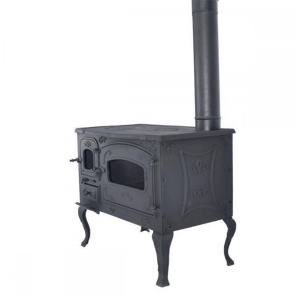 Thermogatz TGM-003 Μαντεμένια Ξυλόσομπα με Φούρνο 13kW Μαύρη