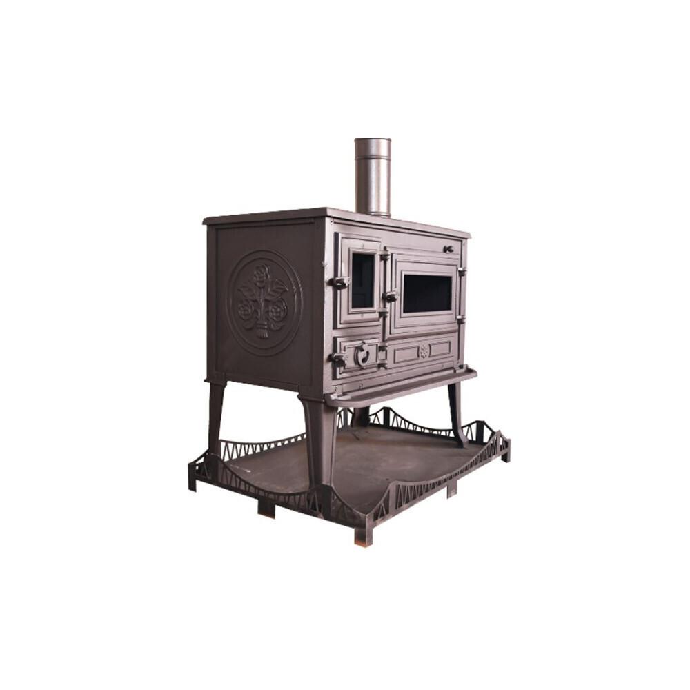 Thermogatz TGM-013 Μαντεμένια Ξυλόσομπα με Φούρνο 13kW Μαύρη