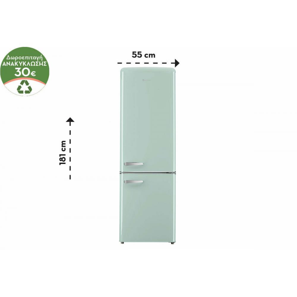 Morris MRS-31252LG Retro Ψυγειοκαταψύκτης 244lt Υ181xΠ55xΒ61.5εκ. Πράσινος