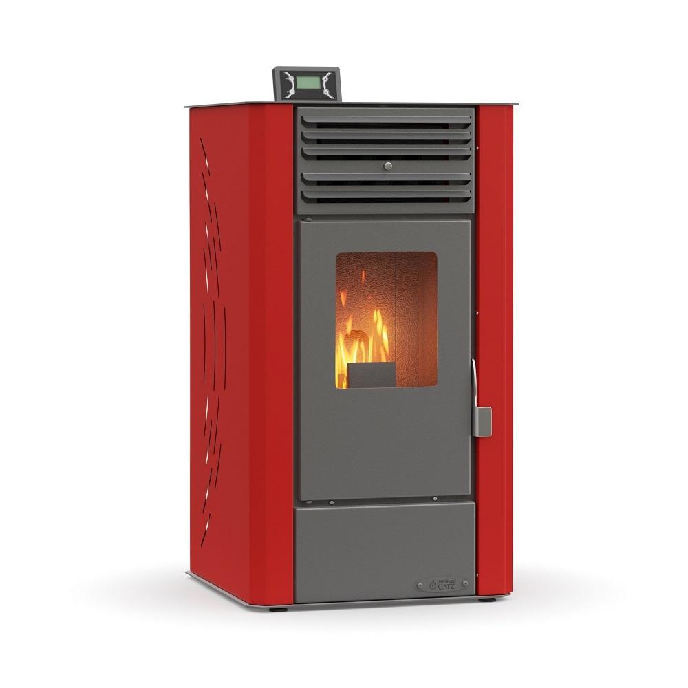 Thermogatz 10 GSP Σόμπα Pellet Αερόθερμη 10.3kW Κόκκινη