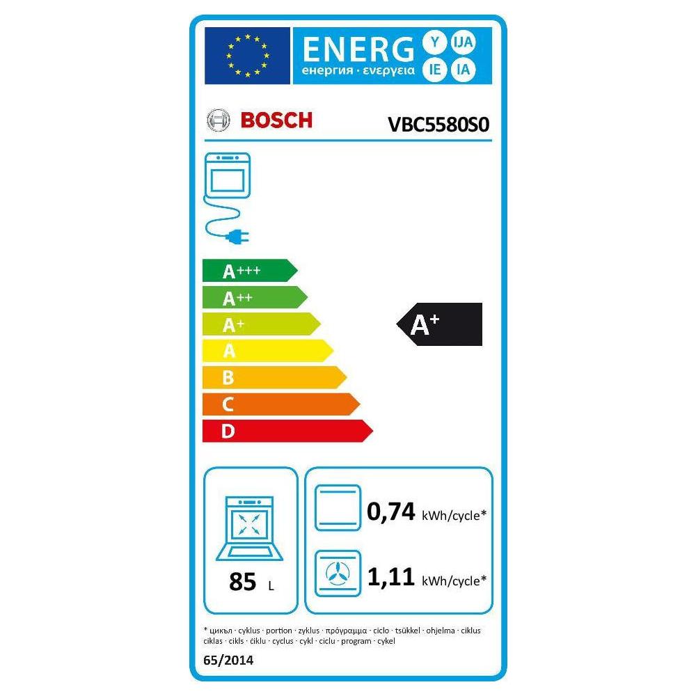 Bosch VBC5580S0 Φούρνος άνω Πάγκου 85lt χωρίς Εστίες Π89.6εκ. Inox