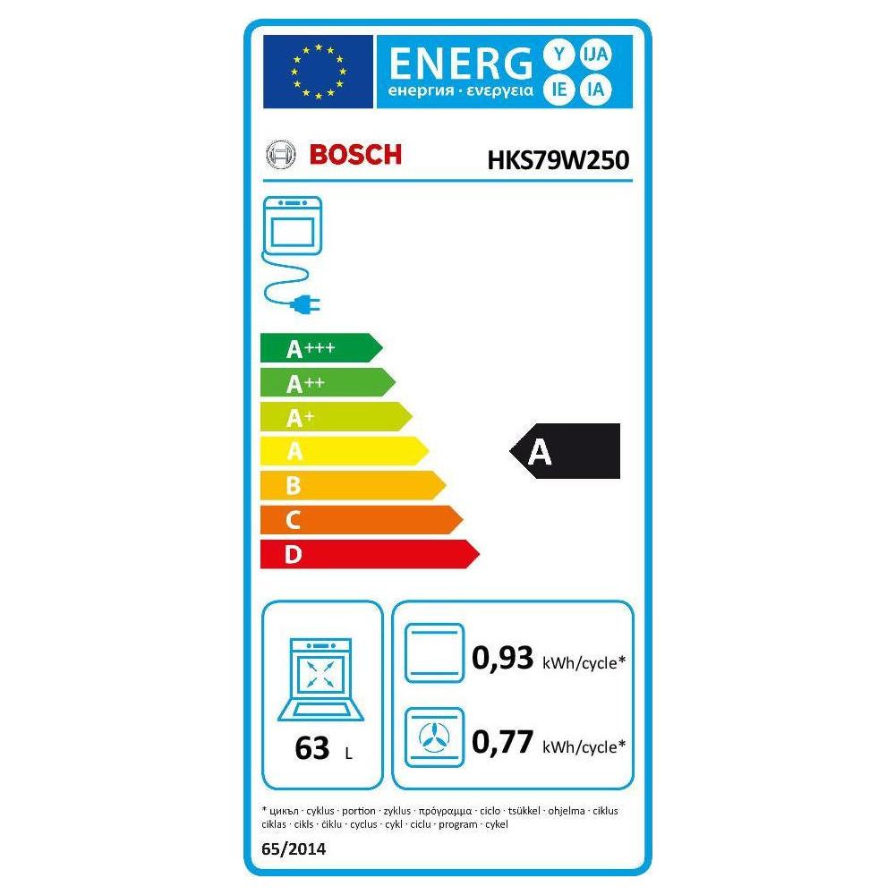 Bosch HKS79W250 Κουζίνα 63lt με Κεραμικές Εστίες Π60εκ. Inox