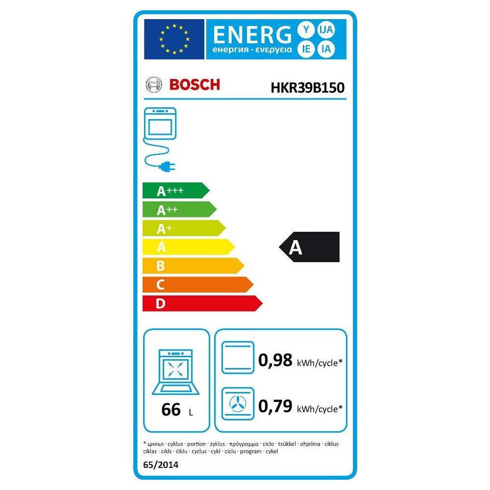 Bosch HKR39B150 Κουζίνα 66lt με Κεραμικές Εστίες Π60εκ. Inox