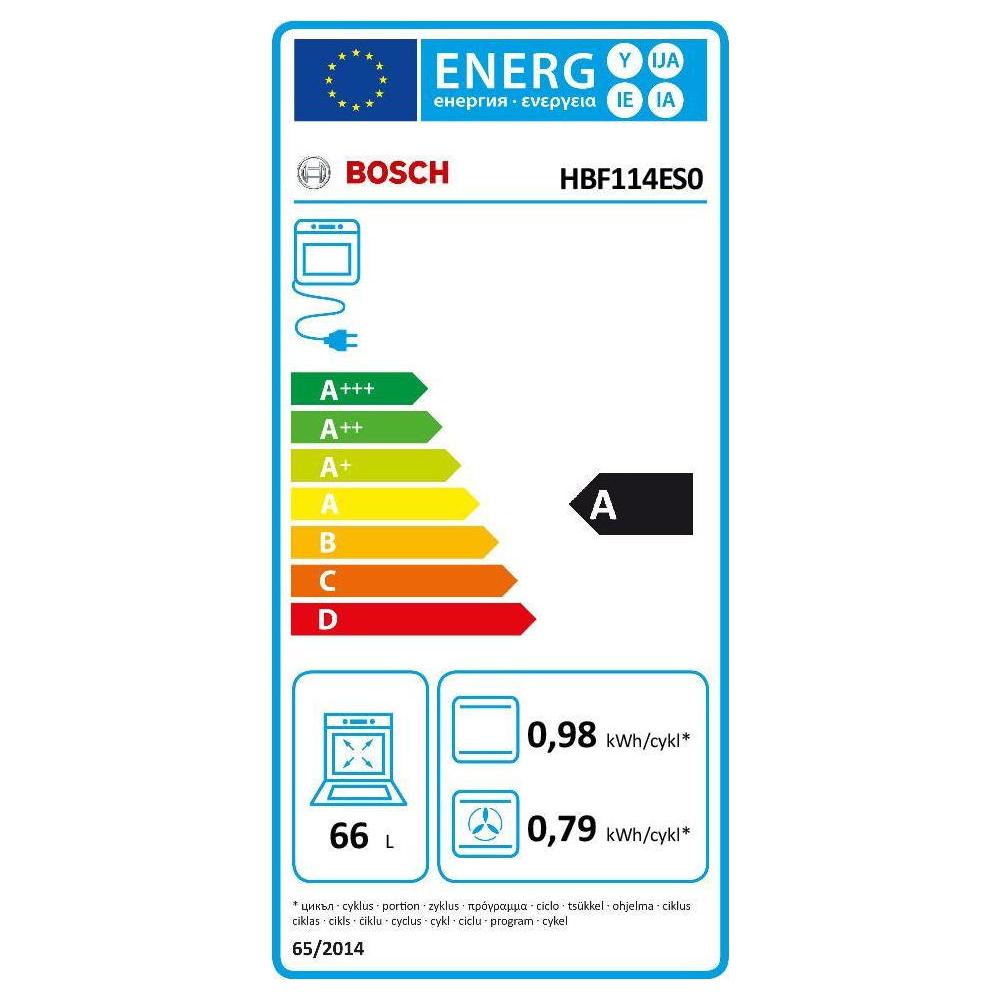 Bosch HBF114ES0 Φούρνος άνω Πάγκου 66lt χωρίς Εστίες Π59.4εκ. Inox