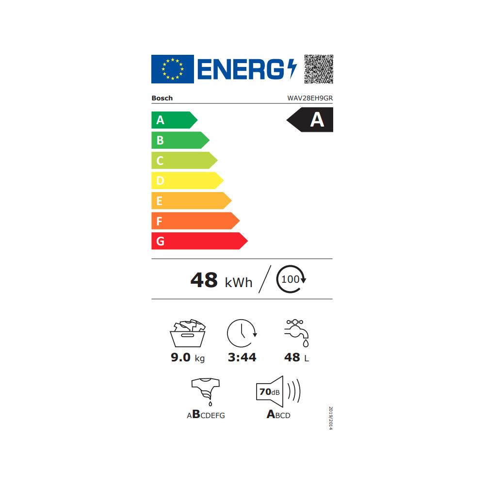 Bosch WAV28EH9GR Πλυντήριο Ρούχων 9kg 1400 Στροφών