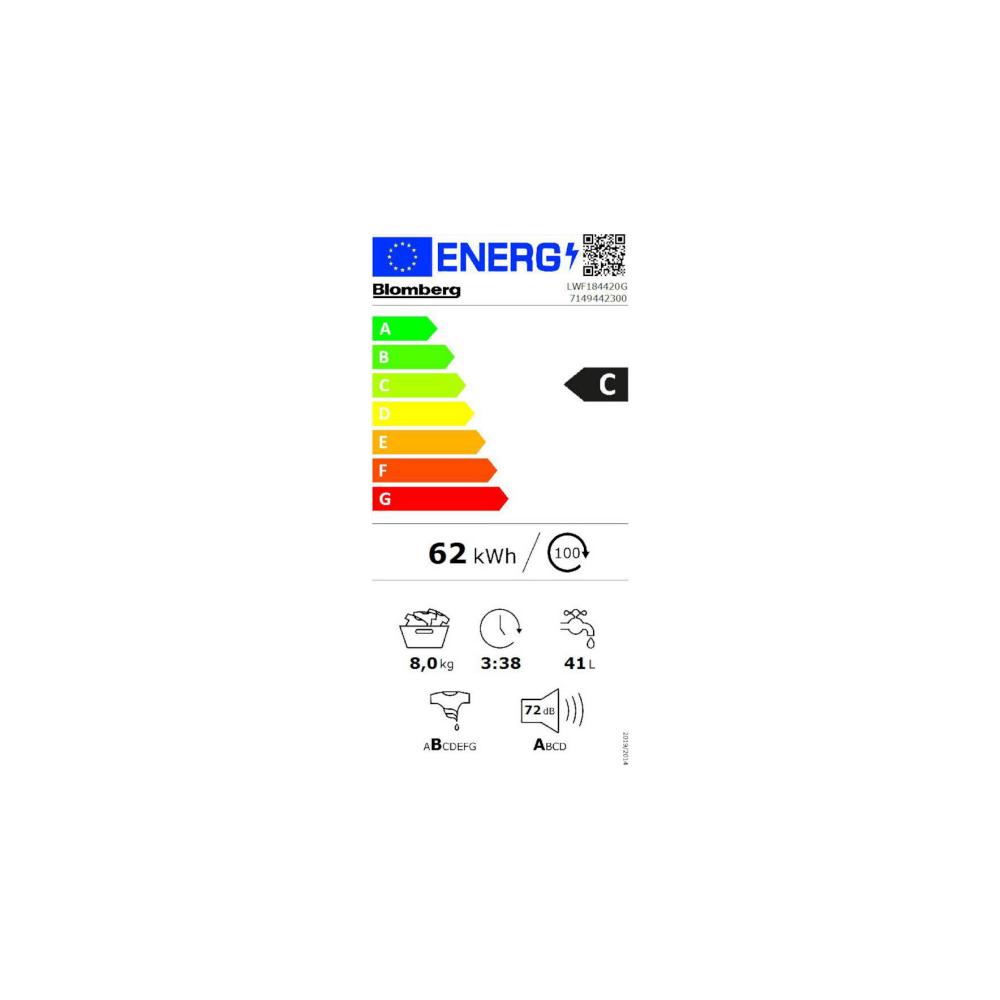 Blomberg LWF184420G Πλυντήριο Ρούχων 8kg με Ατμό 1400 Στροφών Γκρι