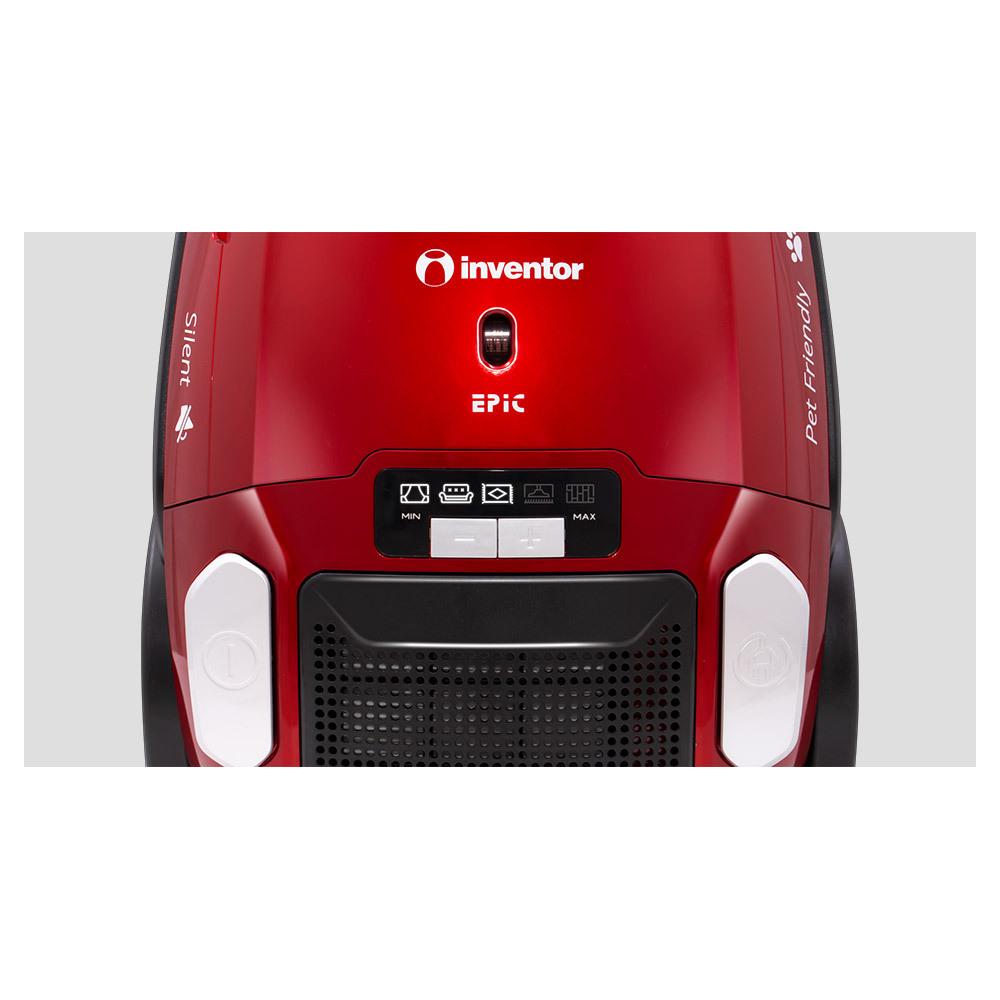 Inventor EPRC-BG68 Ηλεκτρική Σκούπα 700W με Σακούλα 3lt Κόκκινη