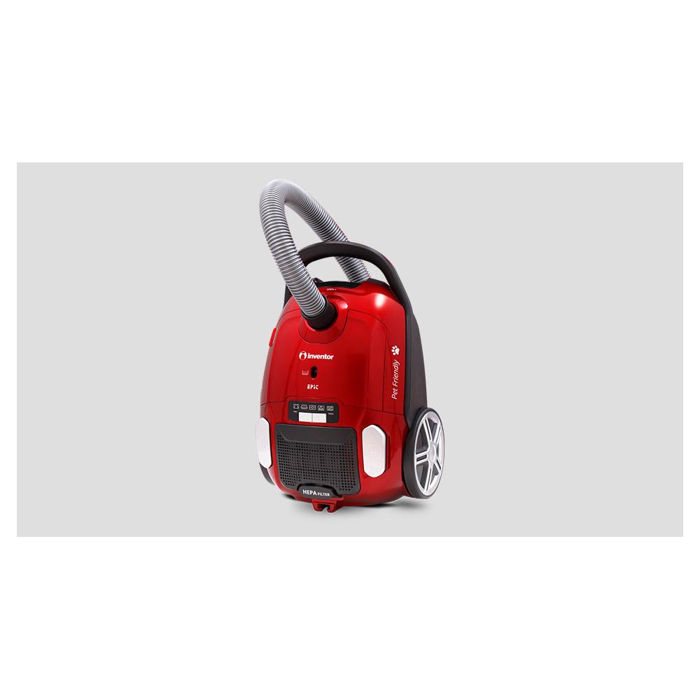 Inventor EPRC-BG68 Ηλεκτρική Σκούπα 700W με Σακούλα 3lt Κόκκινη