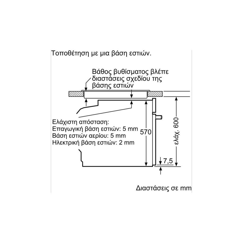 Bosch HRA518BS1 Φούρνος άνω Πάγκου 71lt χωρίς Εστίες Π59.4εκ. Inox