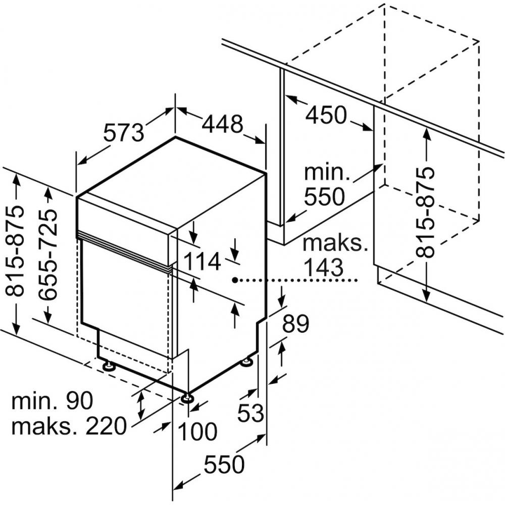 Bosch SPI2HKS59E Εντοιχιζόμενο Πλυντήριο Πιάτων με Wi-Fi για 9 Σερβίτσια Π44.8xY81.5εκ. Λευκό