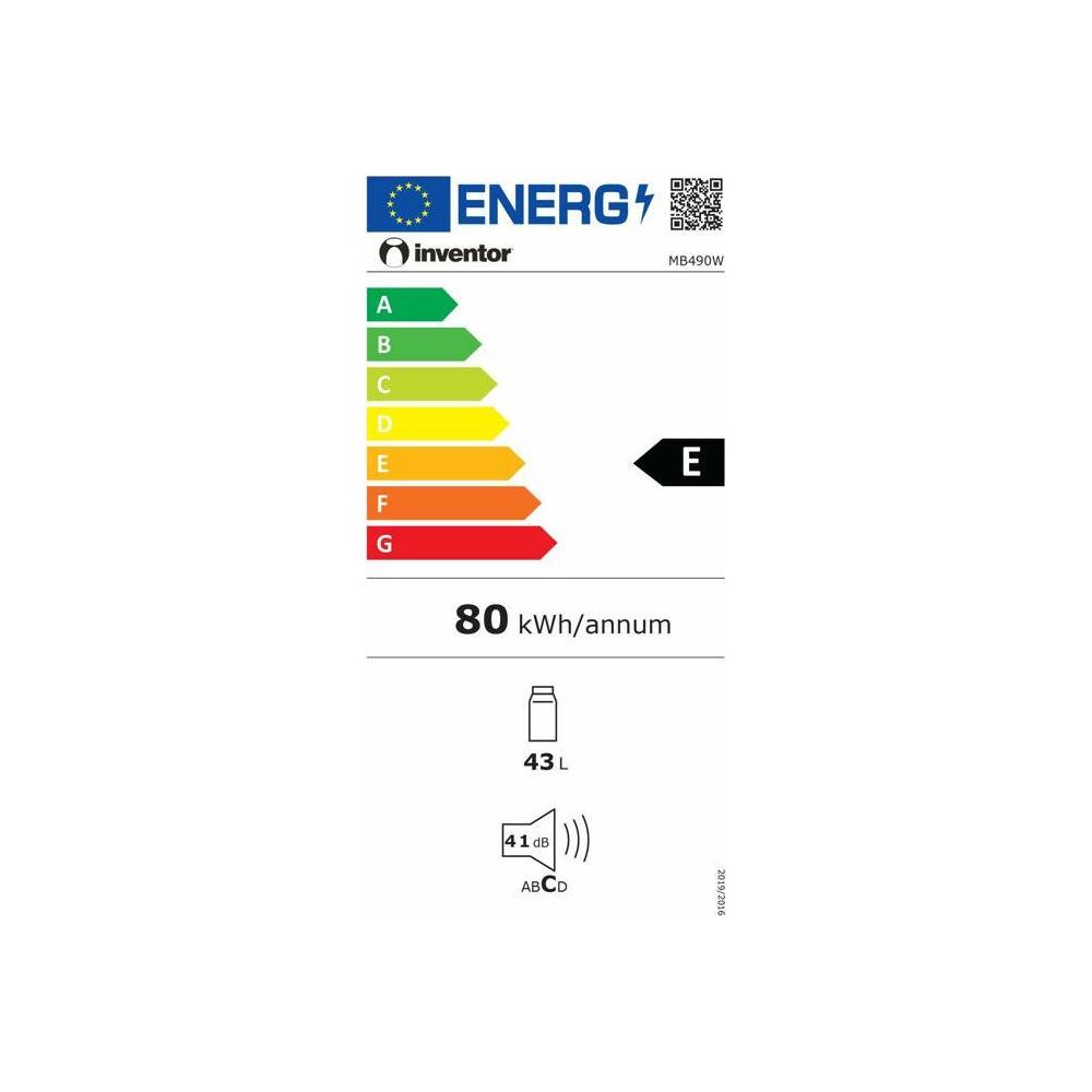 Inventor MB490W Ψυγείο Συντήρησης 43lt Υ49.2xΠ47.2xΒ45εκ. Λευκό