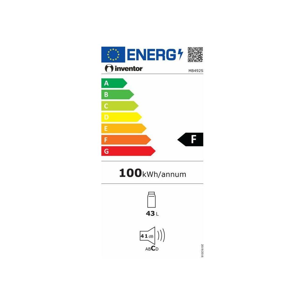 Inventor MB492S Ψυγείο Συντήρησης 43lt Υ49.2xΠ47.2xΒ45εκ. Inox