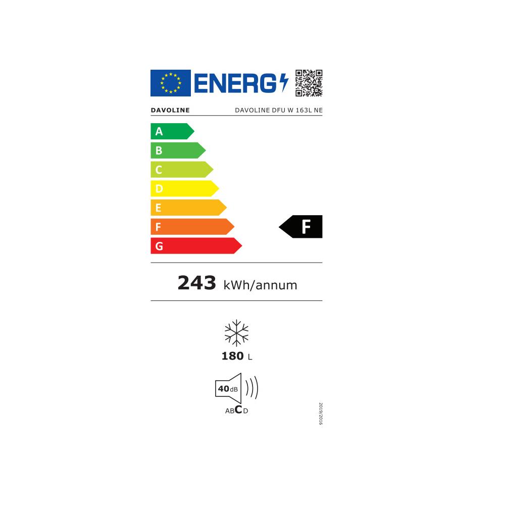 Davoline DFU W 163 NE Όρθιος Καταψύκτης 180lt