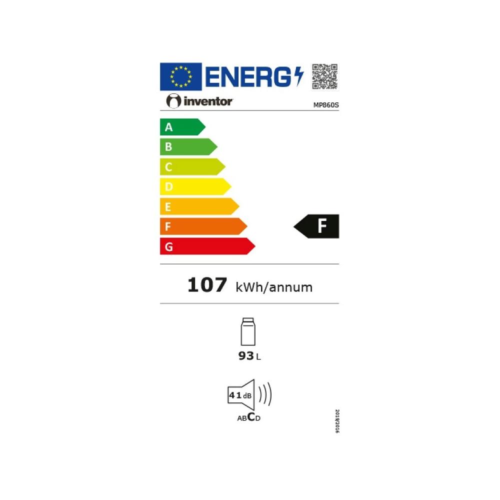Inventor MP860S Μονόπορτο Ψυγείο 93lt Υ85xΠ47.2xΒ45εκ. Inox