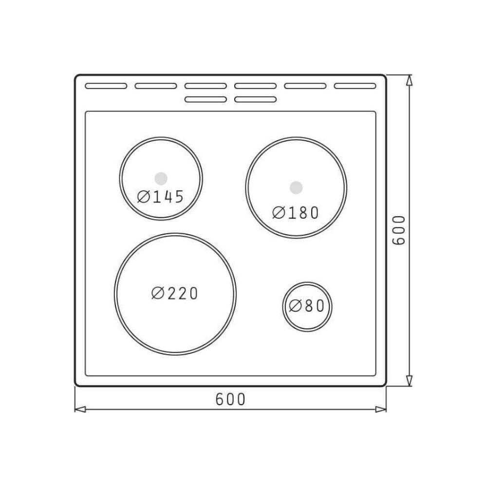 Korting KEC 6141 WG 71lt Κουζίνα 71lt με Κεραμικές Εστίες Π60εκ. Λευκή