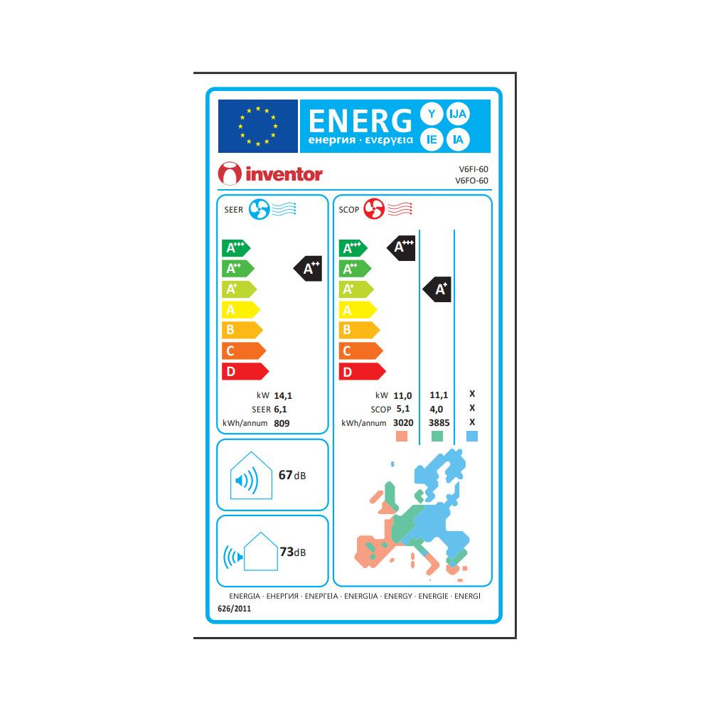 Inventor V6FI-60/ V6FΟ-60 Επαγγελματικό Κλιματιστικό Inverter Ντουλάπα 48000 BTU