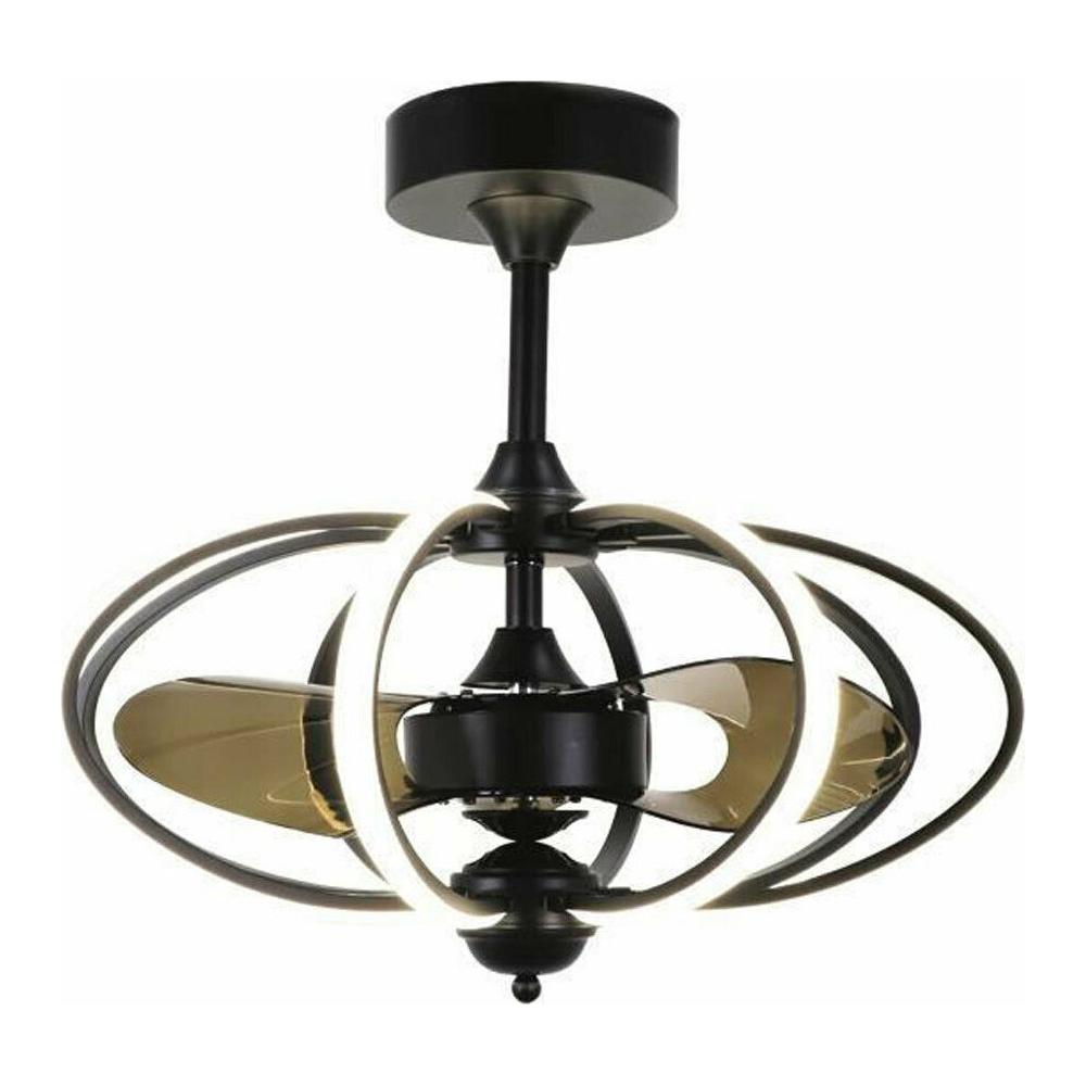 Eurolamp 300-25018 Ανεμιστήρας Οροφής 66cm με Φως και Τηλεχειριστήριο Μαύρος