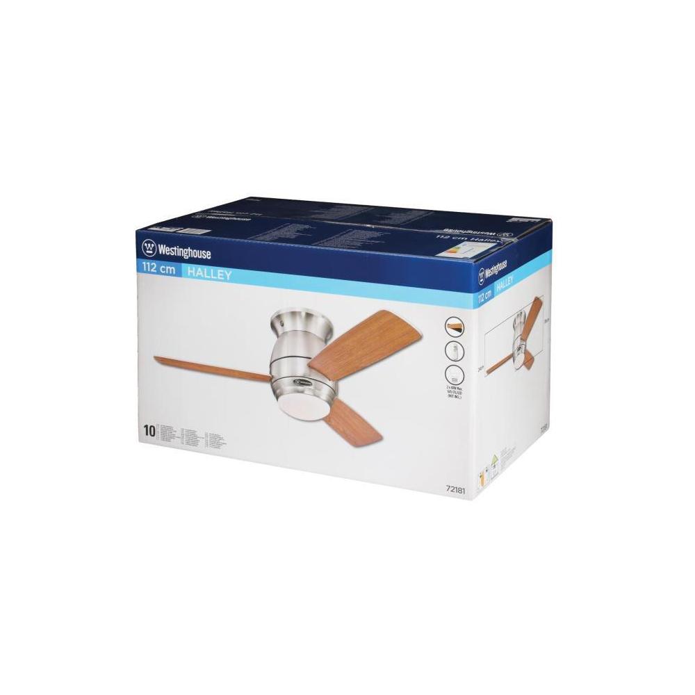 Westinghouse Halley Ανεμιστήρας Οροφής 112cm με Φως και Τηλεχειριστήριο Brushed Nickel
