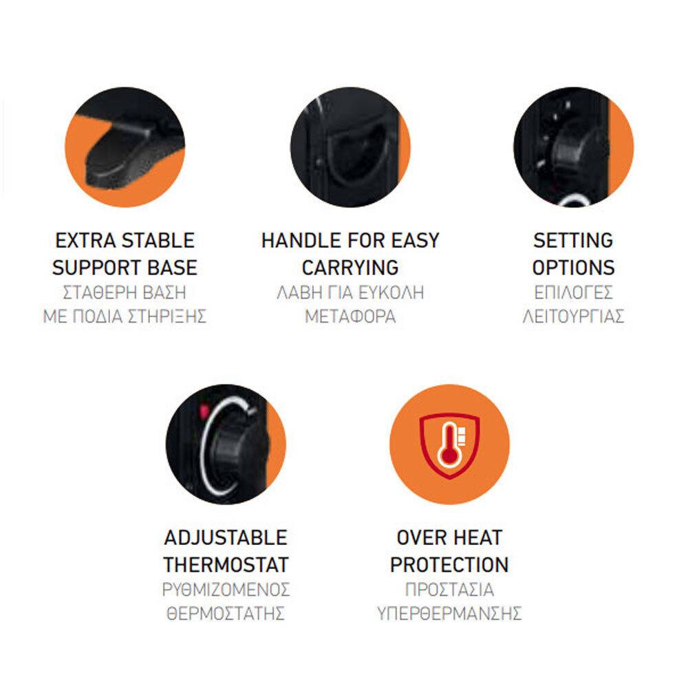 Eurolamp 300-41606 Θερμοπομπός Δαπέδου 2000W 62.5x38.5cm