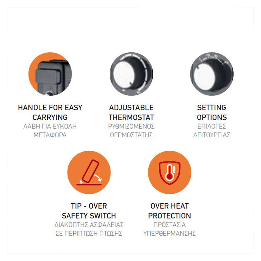 Eurolamp 300-41701 Καλοριφέρ Λαδιού με 11 φέτες 2500W