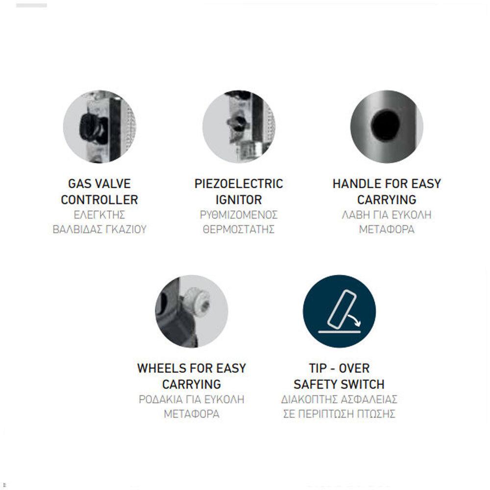 Eurolamp Σόμπα Μανιτάρι Υγραερίου με Απόδοση 14kW