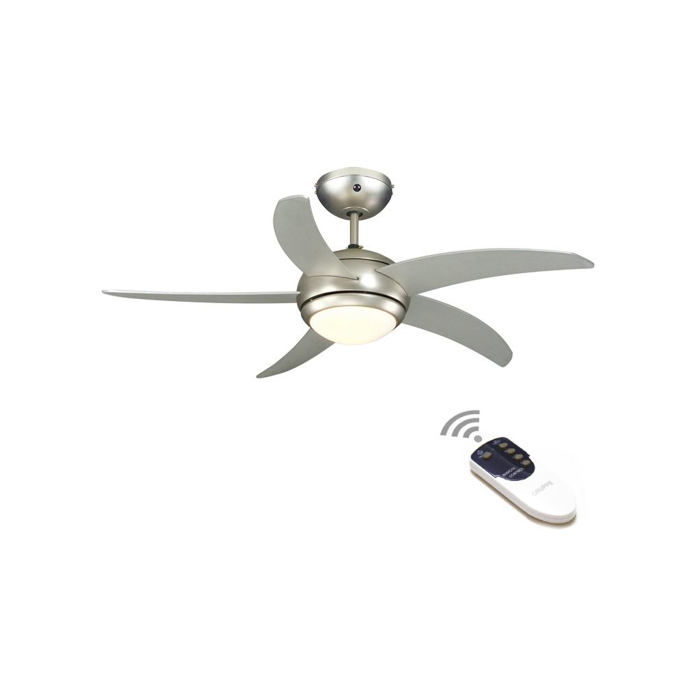 Gruppe L44001 Ανεμιστήρας Οροφής 112cm με Φως και Τηλεχειριστήριο Ασημί