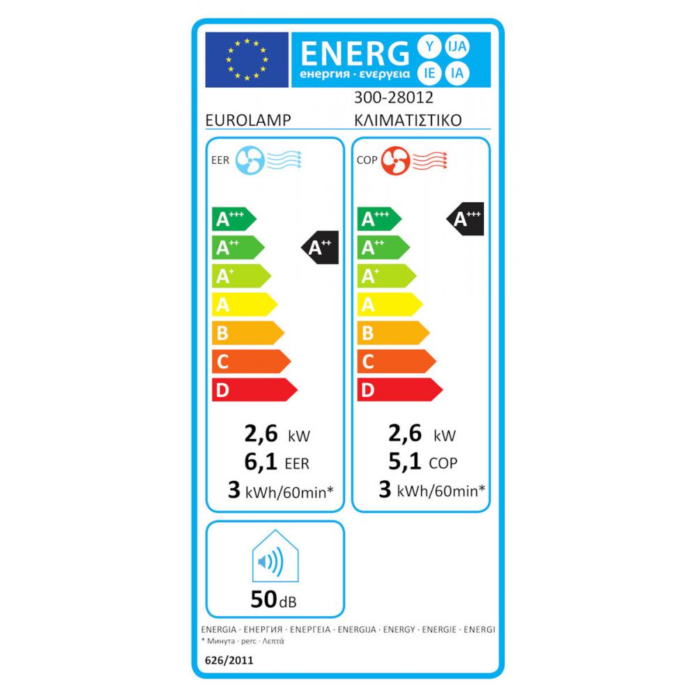 Eurolamp 3D Air Zephyrus Κλιματιστικό Inverter 9000 BTU A++/A+ με Ιονιστή και WiFi